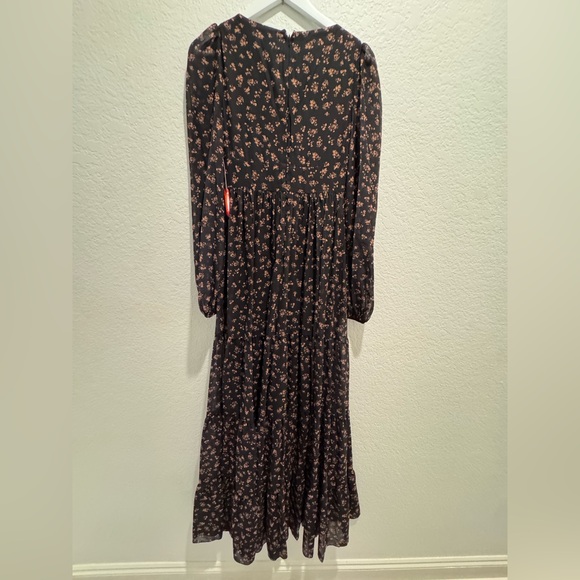 NWT Mac Duggal Sz 0 Black Floral Maxi Gown 55431 - Picture 8 of 12